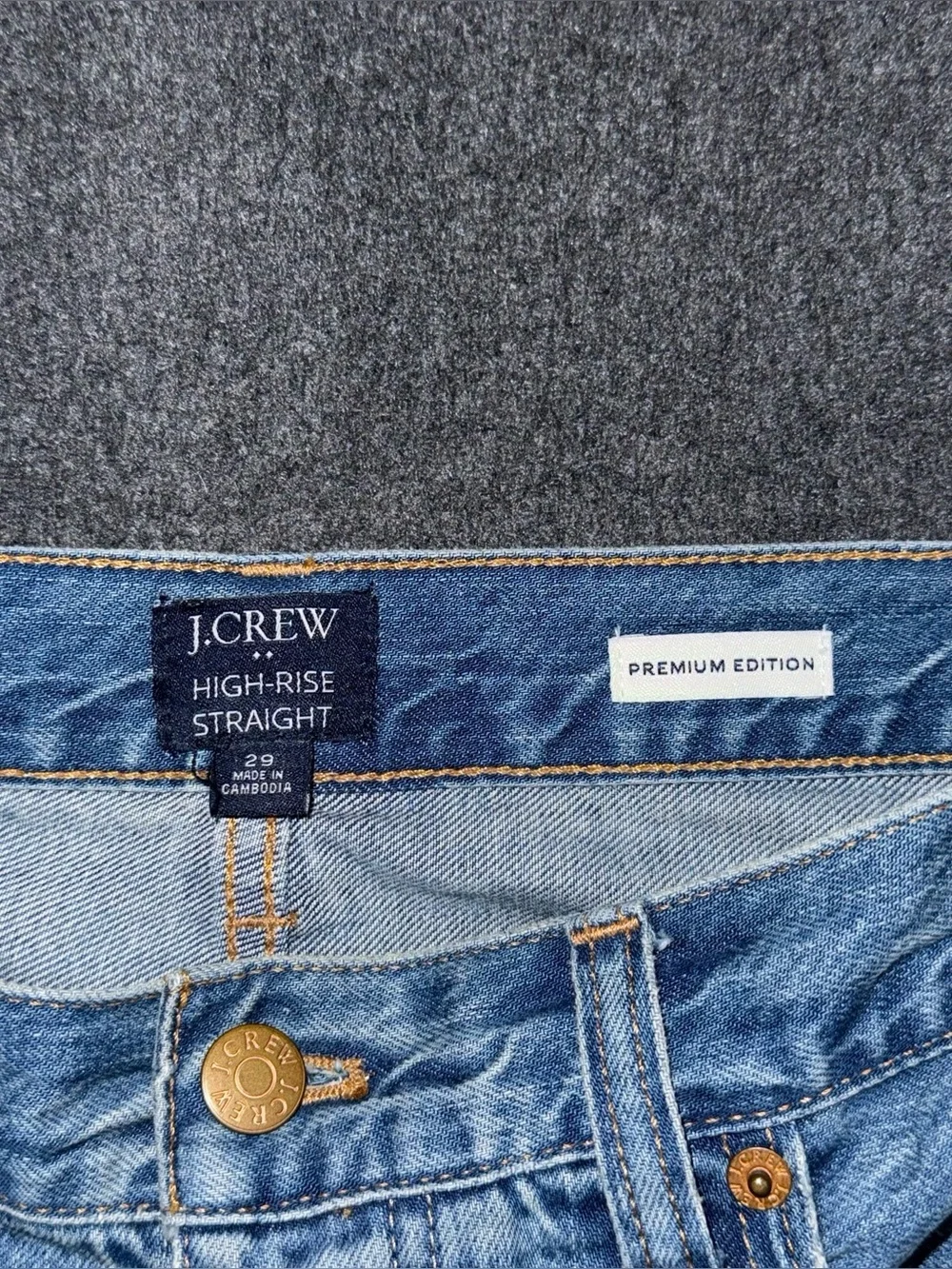 J.Crew Premium Edition High Rise Straight Leg Jeans Women’s 29 Button Fly BT081